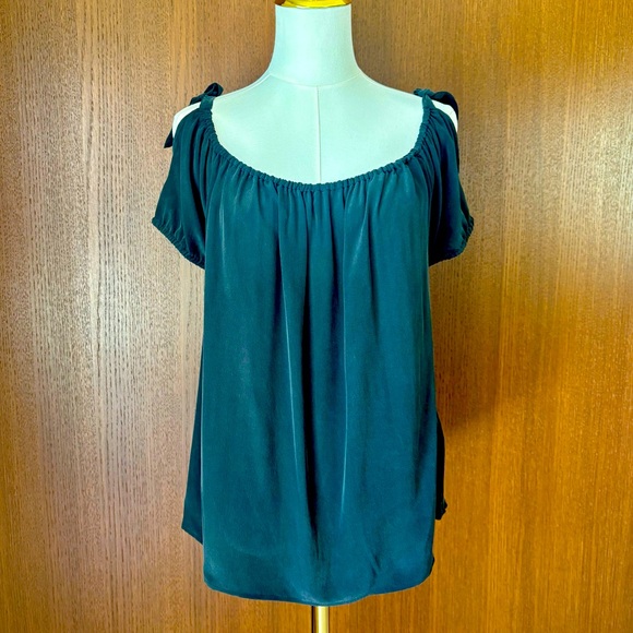 Joie Black Flutter Sleeve Blouse Relaxed Cut Out - Picture 1 of 4